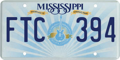 MS license plate FTC394