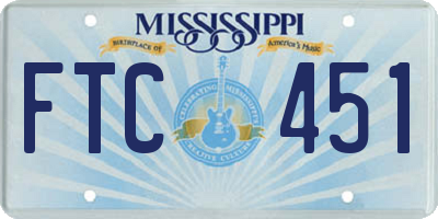 MS license plate FTC451