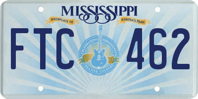 MS license plate FTC462