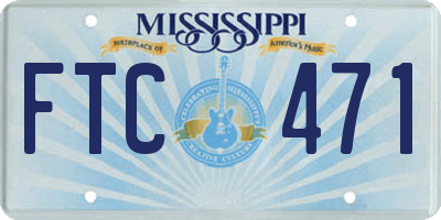 MS license plate FTC471