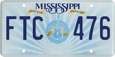 MS license plate FTC476