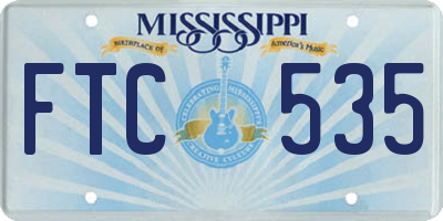 MS license plate FTC535