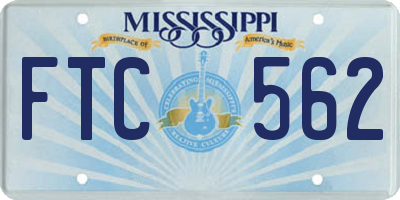 MS license plate FTC562