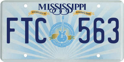 MS license plate FTC563