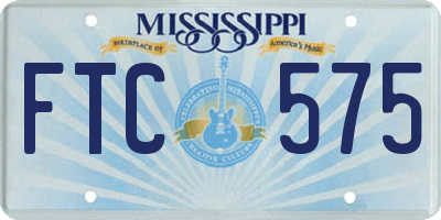 MS license plate FTC575