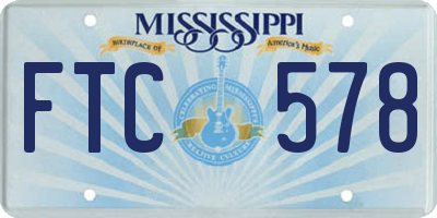 MS license plate FTC578