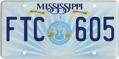 MS license plate FTC605