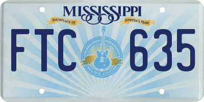 MS license plate FTC635