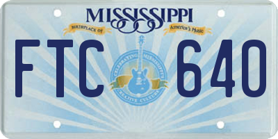MS license plate FTC640