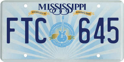 MS license plate FTC645