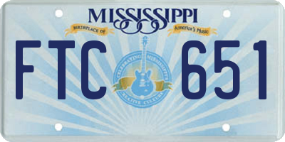 MS license plate FTC651