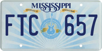 MS license plate FTC657