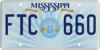 MS license plate FTC660