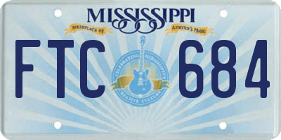 MS license plate FTC684