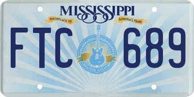MS license plate FTC689