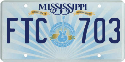MS license plate FTC703