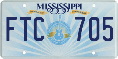 MS license plate FTC705