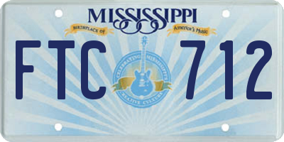 MS license plate FTC712