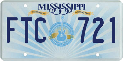MS license plate FTC721