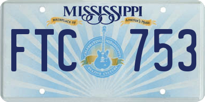 MS license plate FTC753