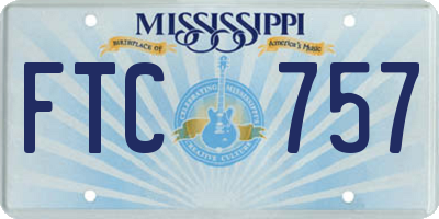 MS license plate FTC757