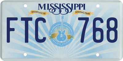 MS license plate FTC768