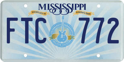 MS license plate FTC772