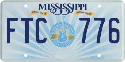 MS license plate FTC776