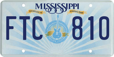 MS license plate FTC810