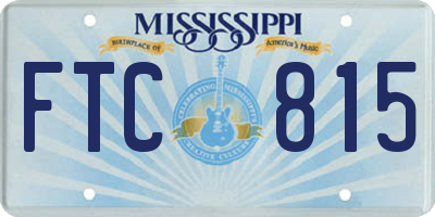 MS license plate FTC815