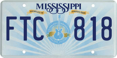 MS license plate FTC818