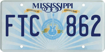 MS license plate FTC862