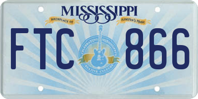 MS license plate FTC866