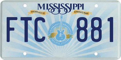 MS license plate FTC881