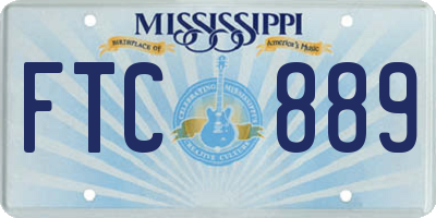 MS license plate FTC889
