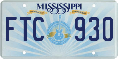 MS license plate FTC930