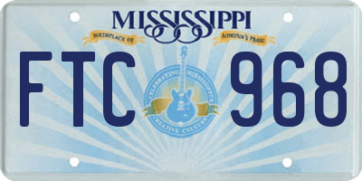 MS license plate FTC968