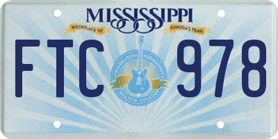 MS license plate FTC978