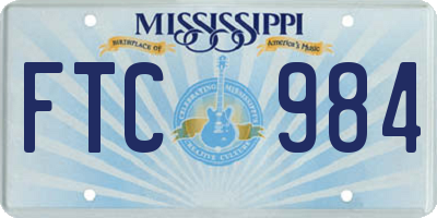 MS license plate FTC984