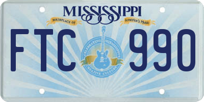 MS license plate FTC990