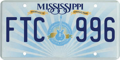 MS license plate FTC996