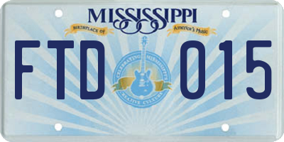 MS license plate FTD015