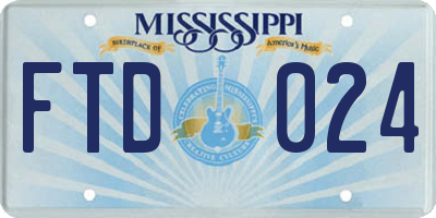 MS license plate FTD024
