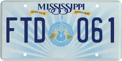 MS license plate FTD061