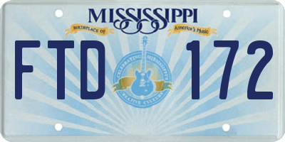 MS license plate FTD172