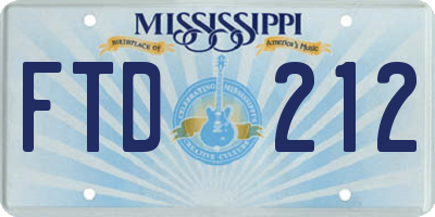 MS license plate FTD212