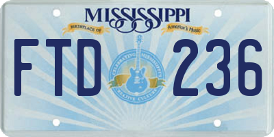 MS license plate FTD236