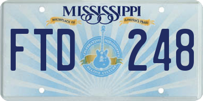 MS license plate FTD248