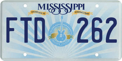 MS license plate FTD262
