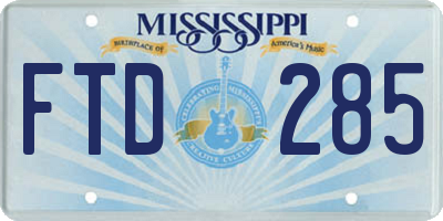 MS license plate FTD285